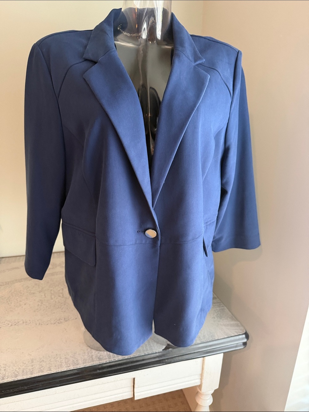 Chico's Deep Blue Single-Button Blazer